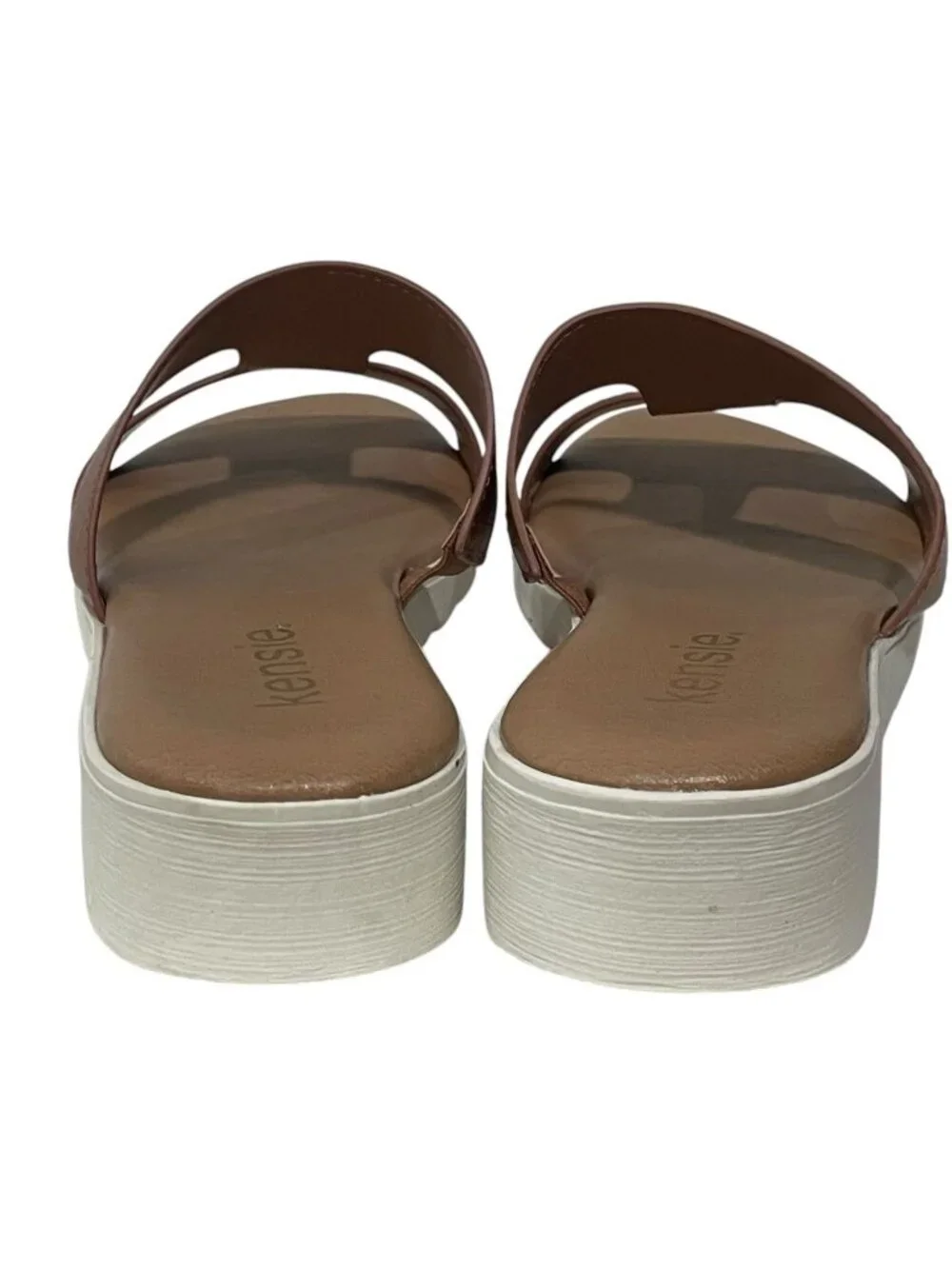 Kensie Elena H Band Slide Sandals Women’s Size 8 Cognac Brown NEW